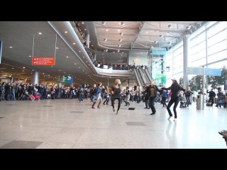 flash mob in honor of the 50th anniversary of domodedovo airport, april 7, 2012.